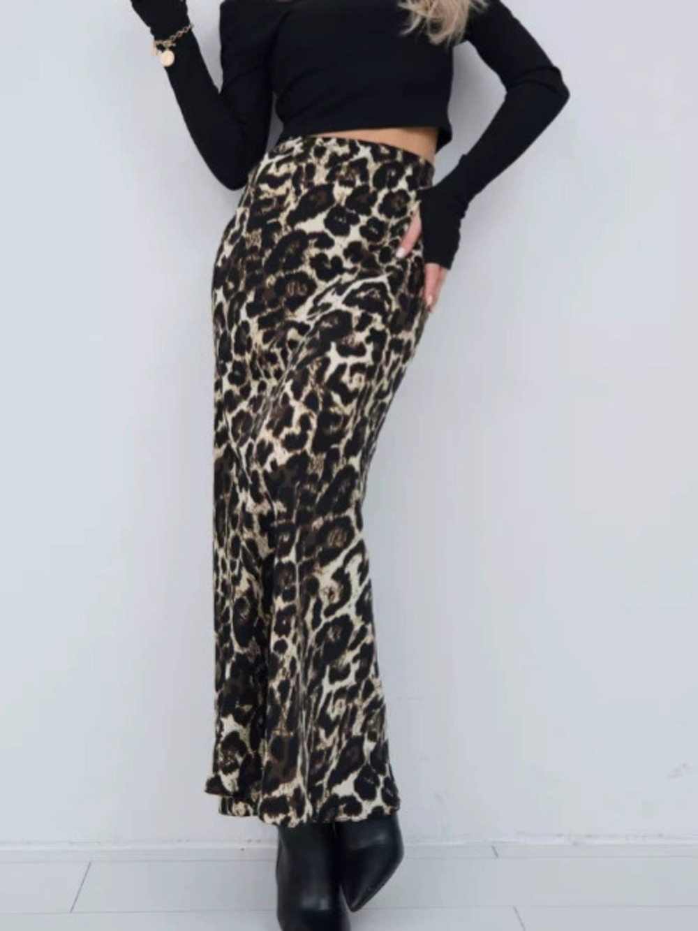 Zara Leopard Print Mermaid Skirt Satin Flowy Wild Berry Style